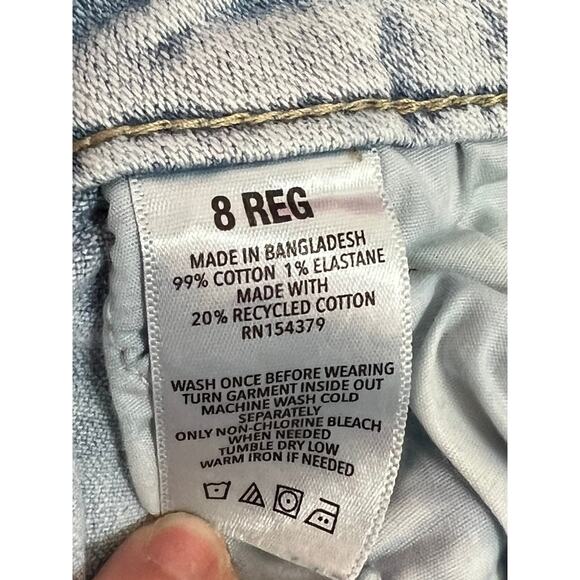 Aeropostale Light Blue Wash Low Rise Flare Distressed Denim Jeans Pants Size 8 - Picture 7 of 8